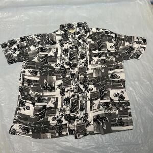 Panama Jack Motorcycle Club short-sleeve Hawaiian shirt Size Xxl #323